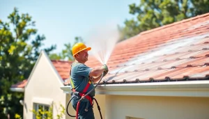 Expert roof cleaning process using safe soft wash techniques in Kissimmee, FL.