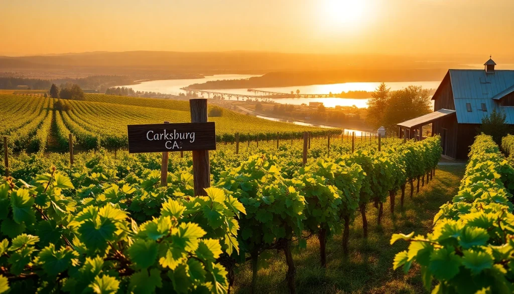 Discover beautiful vineyards in Carksburg CA with lush green landscapes in a serene atmosphere.