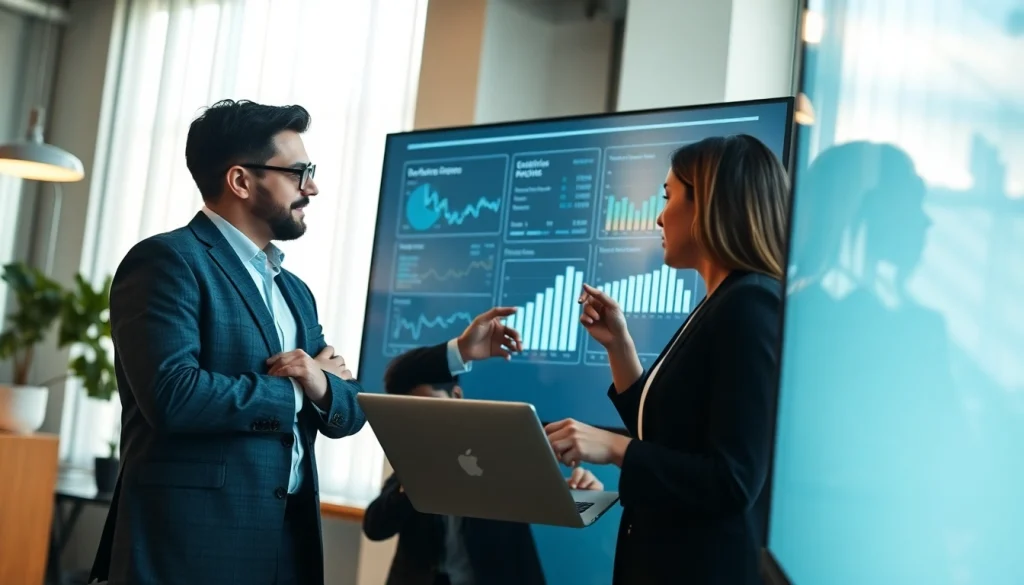 Analyze Competitive intelligence data in a vibrant office with a collaborative team.