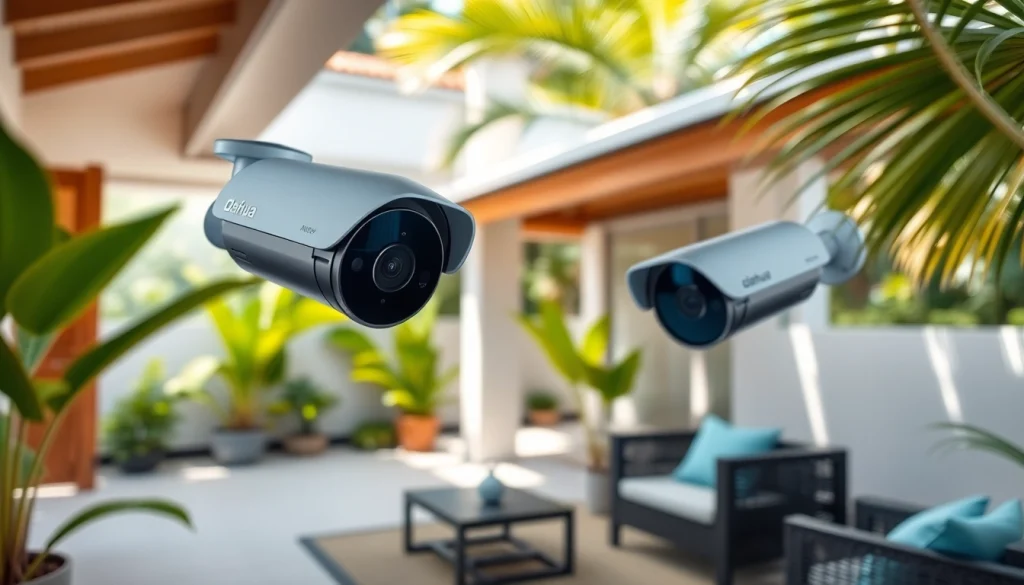 Cámaras Dahua proporcionando seguridad mejorada para viviendas en Guanacaste, mostrando una instalación exterior.