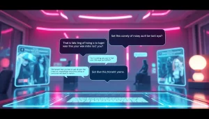 Explore an engaging NSFW AI chatbot interface with inviting neon colors and futuristic design.