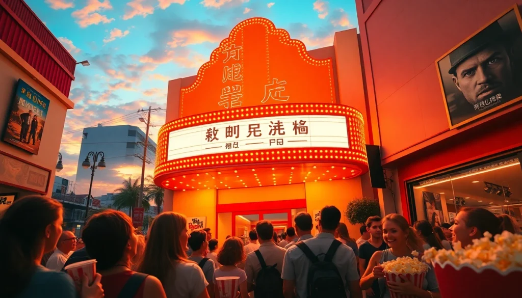 สนุกกับการดูหนังในโรงภาพยนตร์ที่มีบรรยากาศสดใสและผู้คนมากมาย