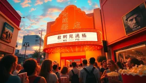 สนุกกับการดูหนังในโรงภาพยนตร์ที่มีบรรยากาศสดใสและผู้คนมากมาย