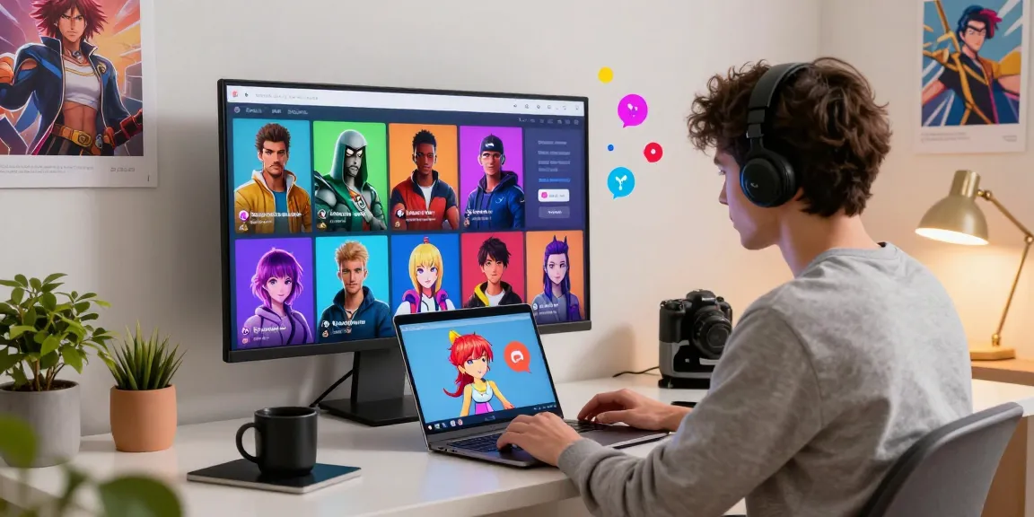 Engaging scene in Status AI where users create avatars and interact with characters in a vibrant digital space.