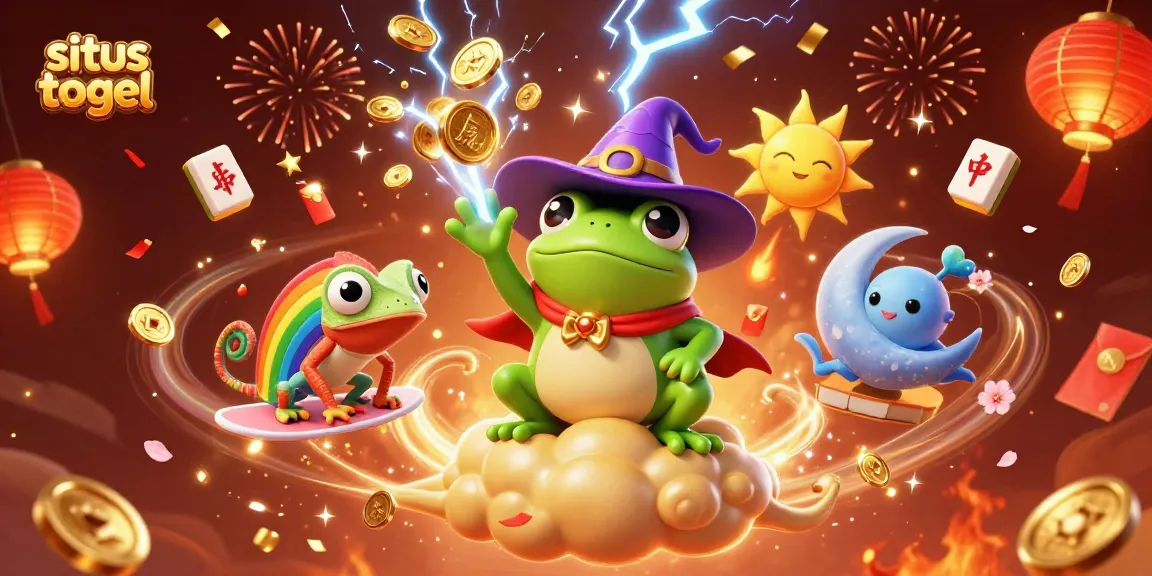Experience situs togel excitement with vibrant characters and golden casino elements